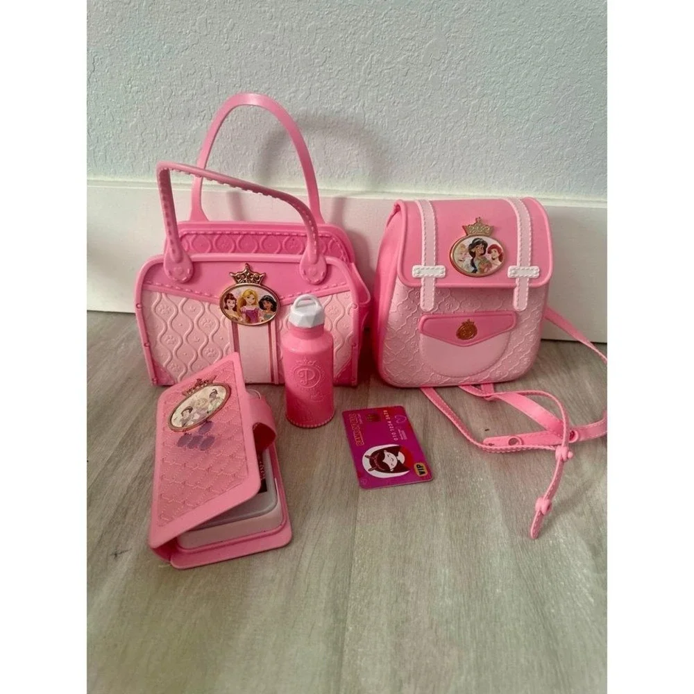 Disney‎ Princess Toy Purse Backpack Phone Water Bottle Card Set Pink Girls